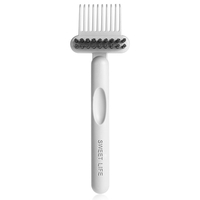 Perie pentru Curatarea Parului, Flippy, din Plastic, 16 x 5 cm, Alb