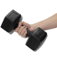 Set gantere hex 2x5 kg, bitum cu invelis rezistent PP, negru