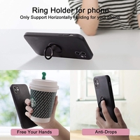 Husa protectie Vafy compatibila cu Apple iPhone 12 Mini Liquid Silicone Ring cu suport rotativ Negru