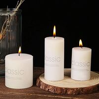 Lumanare Decorativa, Flippy, din Parafina, Cilindrica, Fara Fum si Fara Parfum, 5 x 15 cm, 260 g, Ardere 36h, Ivory Alb