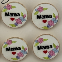 Set 12 Brose Martisor Primavara, Jolie, Model Rotund cu Flori, Mesaj Mama, Multicolor