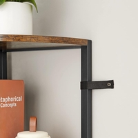 VASAGLE Biblioteca de colt cu 5 etaje, cadru metalic, stil industrial, 30x30x160 cm, maro rustic