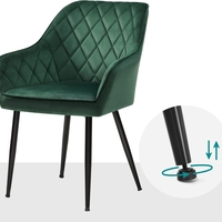 SONGMICS Scaun living tapitat din catifea cu cotiere, sarcina 110 kg, 63x60x85 cm, verde