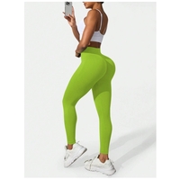 Pantaloni de Fitness/Yoga, Flippy, pentru Femei, Material Elastic, Spandex, Talie Inalta, Verde, Marime S