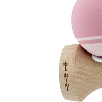 Kendama X Originala, Profesionala, Flippy, Rubber Grip, Cupe Mari KING SIZE V3, Gaura in Baza, Rulment Metalic, din lemn 18 cm, Ata 62/65 cm, Bicolor Roz/Roz deschis