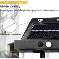 Lampa Solara LED Decorativa de Perete, Flippy, pentru Exterior, Suspendata, 800mAh, 15x13x6 cm, Neagra