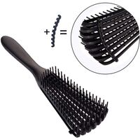 Perie Flexibila, Flippy, pentru Descurcat Par Cret/Umed si Uscat, 8 Brate Mobile, din TPE, 24.5 x 4.5 x 2 cm, Negru