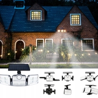 Proiector LED solar modular cu 3 lampi, senzor de miscare, 122LED-uri, cu telecomanda