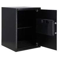 Seif electronic standard cu cifru si cheie, 350x500x360 mm, Otel, Negru
