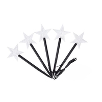 Set 5 Lampi LED cu baterii, de exterior Model Stea, pentru gradina, Vafy, 35.5 cm, Alb Cald