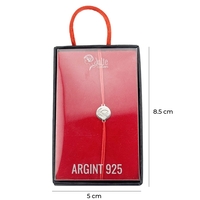 Bratara Argint 925 pentru Dama, Jolie, Model Rotund Lalea, Martisor Bratara de 1 Martie, Pandativ Argintiu cu Snur Rosu