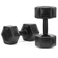 Set gantere hex 2x10 kg, bitum cu invelis rezistent PP, negru