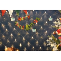 Sectiune Instalatie de Craciun Vafy, Tip Plasa, 120 LED-uri, 1.5 x 1.5 m, 8 jocuri de lumini, Interconectabila, Fir transparent, Alb cald