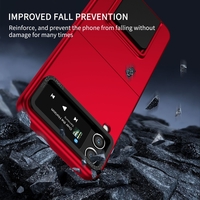 Husa de protectie Vafy, Pliere Tridimensionala, Multifunctionala, PC, pentru Samsung Galaxy Z Flip 4 / Z Flip 4 5G , Rosu