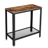 VASAGLE Masa de cafea laterala, cu 2 nivele, cadru din otel, 60x30x60cm, maro rustic