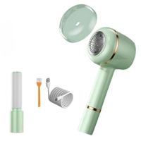Aparat Pentru Curatat Scame, Par Si Praf, Vafy, Pentru Diferite Tipuri De Material, Cu Lame Din Otel Inoxidabil, Incarcare Prin USB Type-C, Cu Perie De Curatare, Cablu USB Si Stick Cu Lipici Incluse, Verde, 220 x 86 mm