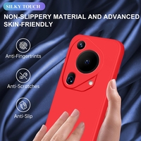 Husa de Protectie, Vafy, pentru Huawei Pura 70, Liquid Silicone, cu Microfibra pe Interior, Protectie Antisoc, Compatibil Incarcare Wireless, Rosu