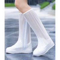 Protectie Incaltaminte pentru Ploaie si Noroi, Flippy, Impermeabila, Talpa Antiderapanta, cu Fermoar si Capsa, Inaltime 40 cm, Marime M 36-37, Alb