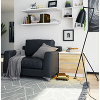 Noptiera cu 2 sertare din PAL laminat 16 mm, 60x40x55 cm, alb si stejar sonoma