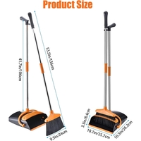 Set matura si faras cu coada, Flippy, Pentru uz casnic, Plastic/Otel, Portocaliu/Negru, Depozitare verticala, 26x25.5x83 cm