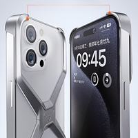 Husa Armor X Compatibila cu iPhone 15 Pro, Vafy, Aliaj de Aluminiu, Antisoc, Antizgarieturi, Impermeabila, Margini cu 2 Straturi, Aderent, Montare Usoara, Surubelnita Inclusa, Gri Metalizat