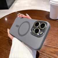 Carcasa Liquid Silicone, Vafy, Compatibila iPhone 17 Air, Magnetica, Protectie TPU Camera, Gri Titanium
