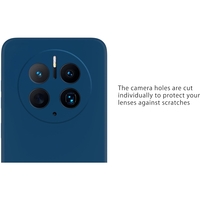 Husa de Protectie, Vafy, pentru Huawei Mate 50 Pro, Liquid Silicone, cu Microfibra pe Interior, Protectie Antisoc, Compatibil Incarcare Wireless, Albastru