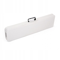 Banca pliabila pentru gradina sau catering, HDPDE, 180x24x42cm, alb