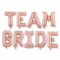 Set Baloane din Folie Metalizata, Flippy, Model Team Bride, Litere de 40 cm, Tema Iubire, Baloane Party, Ambalaj Individual, Pai Inclus, Umflare cu Aer sau Heliu, Roz