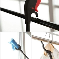Cleste pentru Colectarea Deseurilor, Flippy, din Metal si Plastic, 60 cm, Fara Maini Murdare, Negru/Rosu