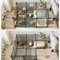 SONGMICS Tarc pentru animale de companie, din plastic, DIY, configurabil, 143x73x46cm, gri