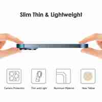 Husa Metalica Edgeless Compatibila cu iPhone 16 Pro Max, Vafy, Protectie pentru Colturi si Camera, Aliaj Aluminiu, Antisoc, Antizgariere, Albastru