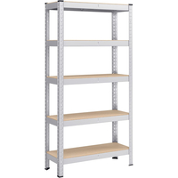 SONGMICS Raft cadru metalic modular pentru depozitare, 5 polite, 150x75x30cm, sarcina 650 kg, argintiu