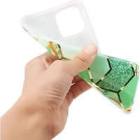Husa protectie pentru Samsung S20 Ultra Soft IMD TPU Marble Geometric Verde