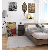 Comoda cu 4 sertare, PAL laminat 16mm, 40x35x74 cm, gri grafit