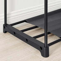 SONGMICS Dulap de haine portabil, cu 3 bare de agatat si rafturi, 138x43x182 cm, negru