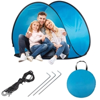 Cort plaja si picnic semi-deschis Sersimo, protectie UV, 150x90x90cm, albastru negru