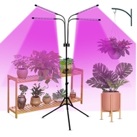 Lampa UV pentru cresterea plantelor, Flippy, 4 capete, putere 30W, 108 LED-uri Lampa cu lumina Ultra-Violet, Lampa cu Picior Ajustabil pana la 2 m, Lumina UV Mov