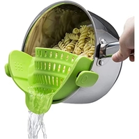 Strecurator Filtru pentru Vase, Vafy, din Silicon Rezistent la Temperaturi Inalte, Universal, Paste, Legume, Fructe, 23x12.5x6.7 cm Verde