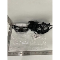 Set 2 Masti de Cuplu, Flippy, pentru Carnaval, Bal Mascat, Marime Universala, Model Floare Laterala si Margele, Model Clasic Fluture, Negru Argintiu