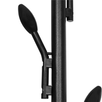 Suport pentru haine cu cadru metalic, cu sina de agatat si carlige cuier, 40x110x146cm, negru