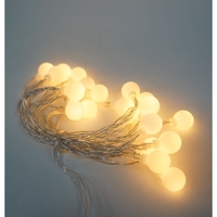 Instalatie Craciun, .3 m, 20 de LED-uri, alb-cald, model cu bilute, liniara, cu baterie, interior/exterior, Vafy