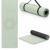 Saltea yoga antiderapanta din TPE, 183x61x0.6 cm, cu curea transport, verde