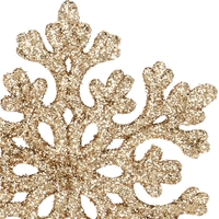 Decoratiune brad fulg de zapada, set 8 bucati, 8cm, auriu
