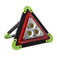 Triunghi Multifunctional de Avertizare, Vafy, Lanterna LED, Impermeabil IP65, 800 lm, 2 x AA, Functie Incarcare Telefon, USB si Micro USB, COB, Verde