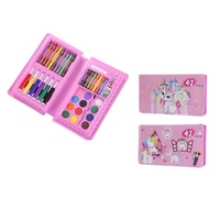 Set 42 Piese de Pictura si Desen, Flippy, Tip Penar, Model Pisicuta, 24.3 x 13 x 3 cm, Roz