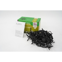Instalatie de Craciun Flippy® Tip Turturi, Franjuri cu Flash, Sectiune 3 m, 96 LED-uri, Interconectabila, Fir Negru, Alb Cald