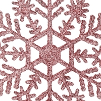 Decoratiune brad fulg de zapada, set 12 bucati, 10cm, roz