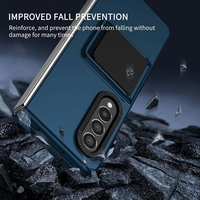 Husa de protectie Vafy, Pliere Tridimensionala, Multifunctionala, PC, pentru Samsung Galaxy Z Fold 4 5G, Albastru