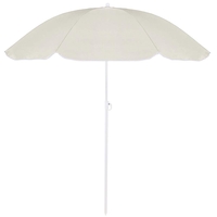 Umbrela de plaja pliabila cu inclinare reglabila, diametru 160 cm, bej